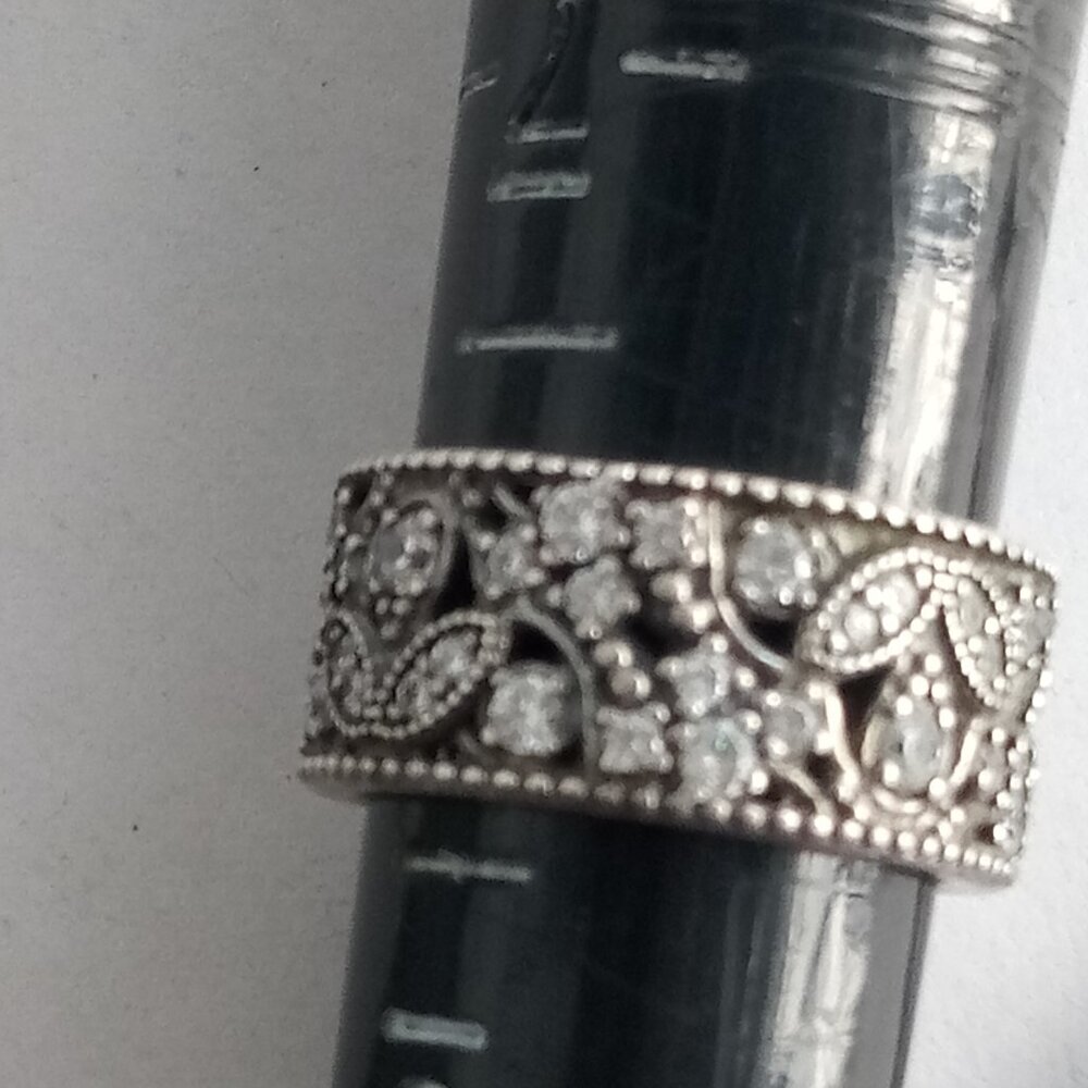 Authentic Pandora Ring Shimmering Leaves Sterling Silver 190965CZ - Picture 3 of 7